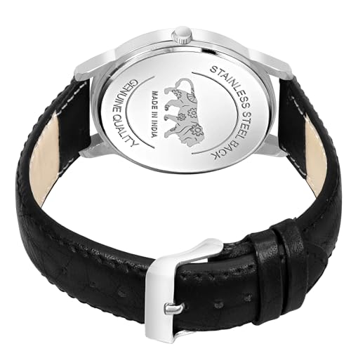 Image of Acnos 4 Diffrent Watch Pack of 1 Leather Belt Black Belt Analog Watch