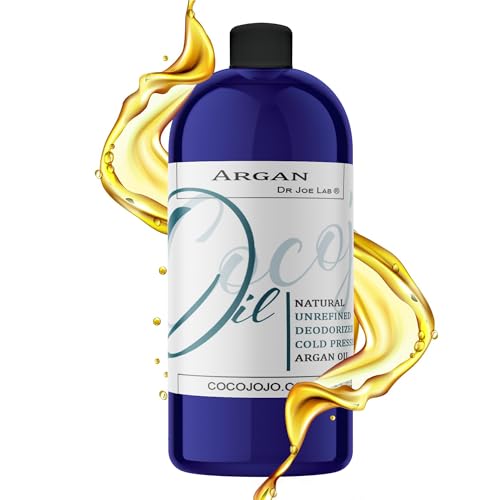Cocojojo Deodorized Argan Oil for Hair Treatment Oils, Pure Argan Oil for Face, Unrefined Unscented Cold Pressed Extra Virgin – 32 Oz (Pack of 1) – Packaging May Vary