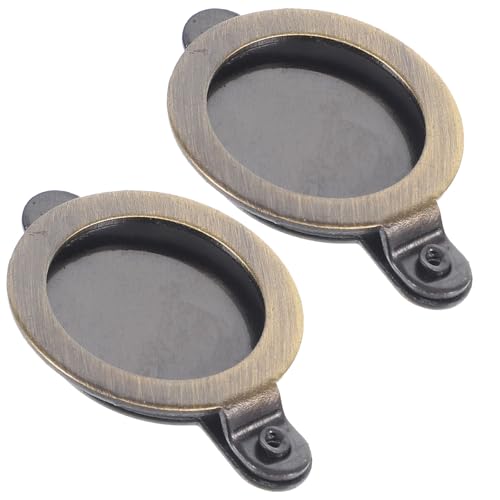 ANDRESLAD Cubierta de Mirilla para Puerta de Entrada 2 Piezas Tapa de Mirilla de Latón Macizo 16 Mm Color Bronce Envejecido Protector de Privacidad Accesorio para Puertas de Apartamentos