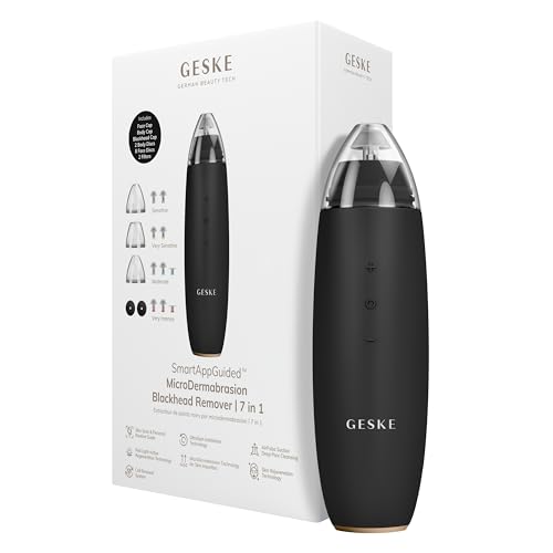 GESKE | SmartAppGuided™ MicroDermabrasion Blackhead Remover | Extracteur points noirs 7 in 1 | Nettoyeur pores | Ventouse innovante | Outils beauté |...