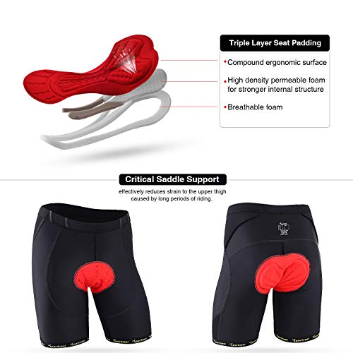 image for Sportneer Men's Cycling Shorts Biking Bike Bicycle Pants Half Pants 4D