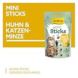 GimCat Mini Sticks Huhn mit Katzenminze -Kleine Häppchen für besonderen Genuss - 1 Beutel (1 x 50 g)