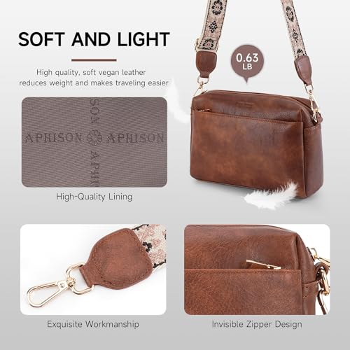 APHISON Small Crossbody Bags for Women, Triple Zip Crossbody Cell Phone Purse Shoulder Handbags with Adjustable Strap4