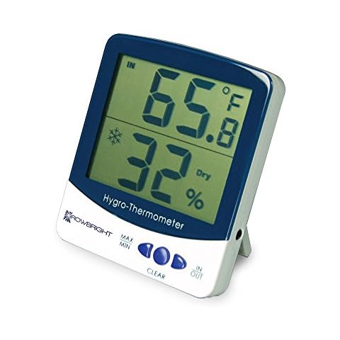 GrowBright Digital LCD Humidity Monitor & Indoor/Outdoor Thermometer Cover