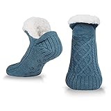 BLURBE Kuschelsocken Damen-Winter Stoppersocken Herren, Flauschsocken Haussocken Warme Dicke Abs Socken Rutschfest Hausschuhe Plus Samt Für 37-41 (Hellblau)