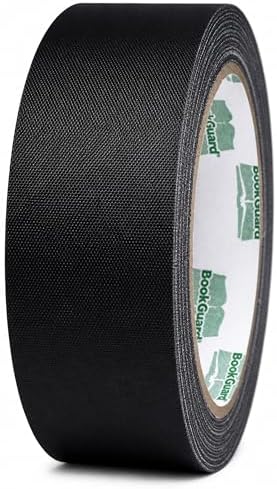 BookGuard Book Binding Tape, 1-1/2 Inch Black Cloth, 15 Yard Roll
