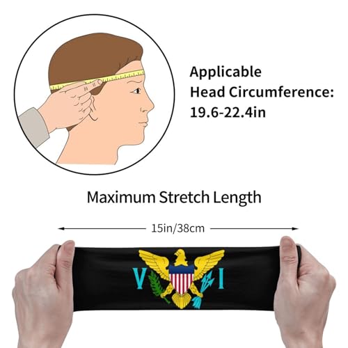 Image of Cute Flag Headbands Women Men Flag Sweatband Sports Headband for Running, Cycling, Yoga Gym, Working Out
