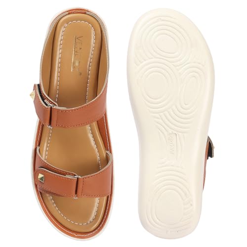 Image of LENSBURY Women Stylish Sandals Heel Flats Slip on Slippers I Stylish and Casual I Comfortable & Lightweight I LBFL52