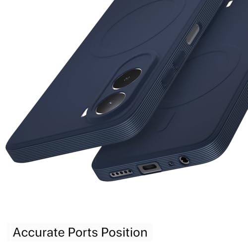 Image of Outlouders Back Cover for Mi Redmi A7 Pro /Poco C85x 5G Soft Matte Silicone Cover with Slim Fit | Mag-Safe Logo (Not Mag-Safe Compatible) | Shockproof | Camera Protection Bumper Case (Blue)