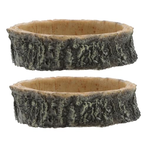 Hohopeti 2個 クライミングペットフードボウル トカゲガメ ヒョウモントカゲモドキの水皿 爬虫類フィーダーディッシュ 亀の餌皿 カメのウォーターボウル トカゲの餌台 爬虫類の餌入れ 樹脂