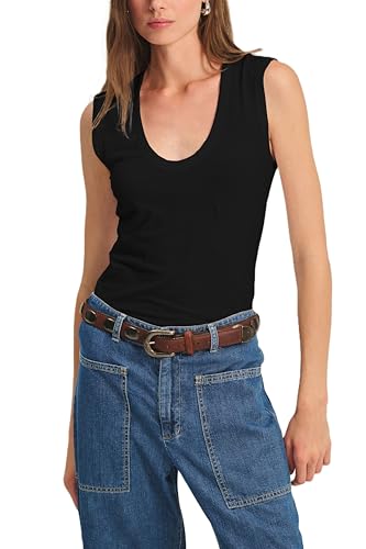 Top Scoopneck Femme Velvet Estina Tank T-Shirt Sans Manches Col Rond