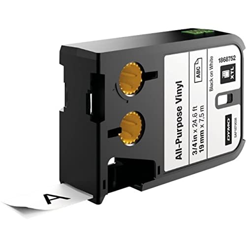 DYMO 1868757 All-Purpose Vinyl, 19mm, Red on White