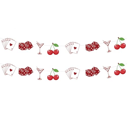 Image of Lucky In Love Garland Banner for Lucky in Love Bachelorette Decorations, Western Bachelorette Party Decoration, Casino Cherry Vegas Bachelorette Party Decor, Las Vegas Shower, Poker Party Decor GL