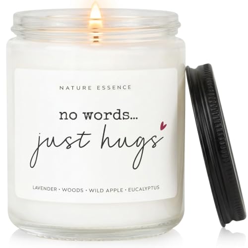 No Words Just Hugs Candle Thinking of You Gifts for Women & Men Sympathy Gift for Loss of Loved One Bereavement Gifts & Memorial Candle Soothing Lavender Sympathy Candles to Send a Hug and Comfort