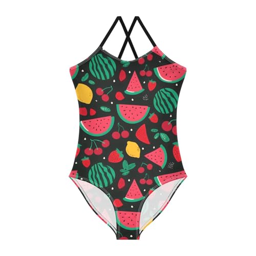 Watermelon Strawberry Girls One Piece Swimsuits Summer Quick Dry Beach Bathing Suit