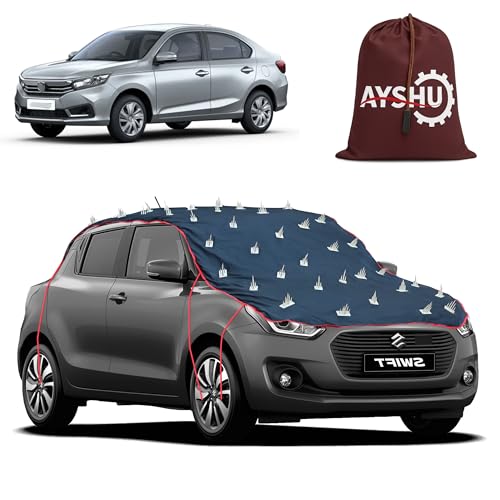 Image of AYSHU Water-Resistant Spike Car Cover for Honda Amaze - Protects from Dogs, Monkeys, Dust, Sunlight & UV - Full Roof Universal Fit