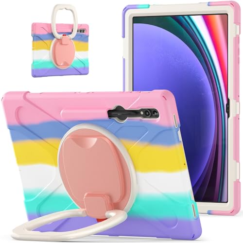 Coque Samsung Galaxy Tab S9 Ultra en silicone rose pour dessiner et voyager