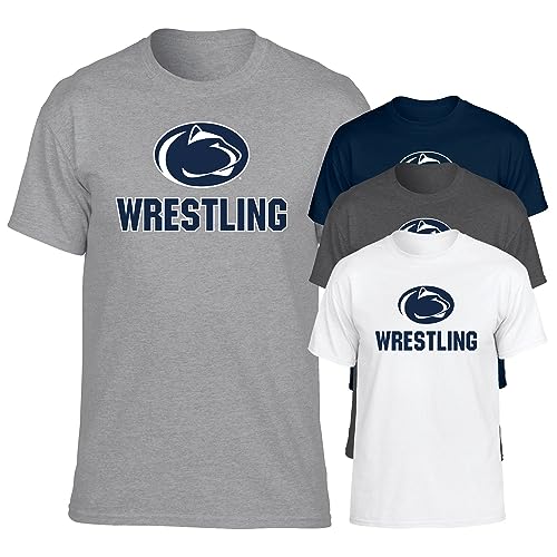 Penn State Officially Licensed Adult Wrestling Logo Short Sleeve T-Shirt Small White