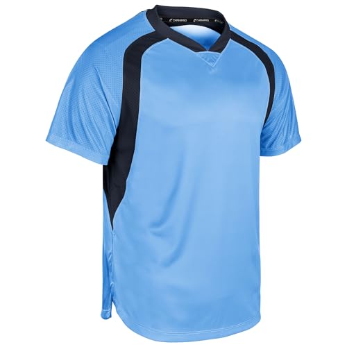 CHAMPRO Hat Trick Soccer Jersey, Adult Small, Light Blue, Navy