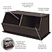 Badger Basket Two Bin Stackable Toy Storage Cubby Organizer - Espresso