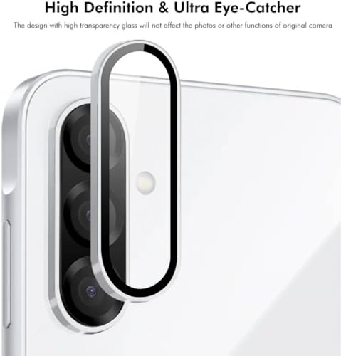 Image of Camera Lens Protector for Galaxy M17 A17 F17-9H Tempered Glass Ring Guard Shield Anti-Scratch Crystal Clear Protection (Silver)