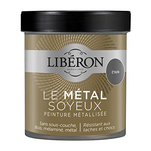 Libéron Peinture décorative Le Métal Soyeux, Etain, 500 ML