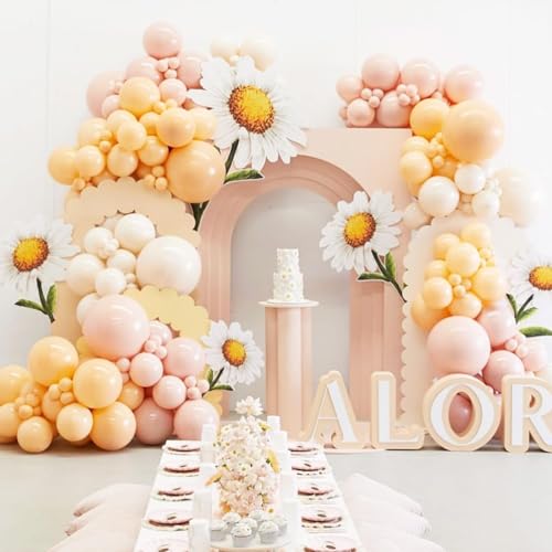Image of Jobkoo Nude Balloons 5 Inch, 60Pcs Small Beige Balloon Retro Apricot Neutral Latex Balloons 5'' Mini Matte Tan Cream Blush Helium Balloons for Boho Birthday Wedding Baby Bridal Shower Party Decoration