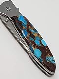 Santa Fe Stoneworks A/O Custom Handmade Solid Turquoise and Lava Rock Handle on 1660 Leek