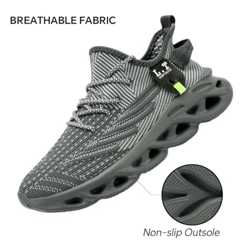 Image of Mens Running Shoes Gym Slip on Sneakers Non Slip Walking Tennis Sports Work Athletic Workout Casual Lightweight Breathable Fashion