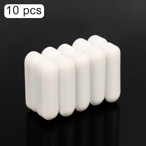 Miniatura 4 de stonylab Juego de 10 barras de agitación, 0.787 in, recubiertas de PTFE, mezclador de agitación magnético blanco para agitadores, paquete de 10