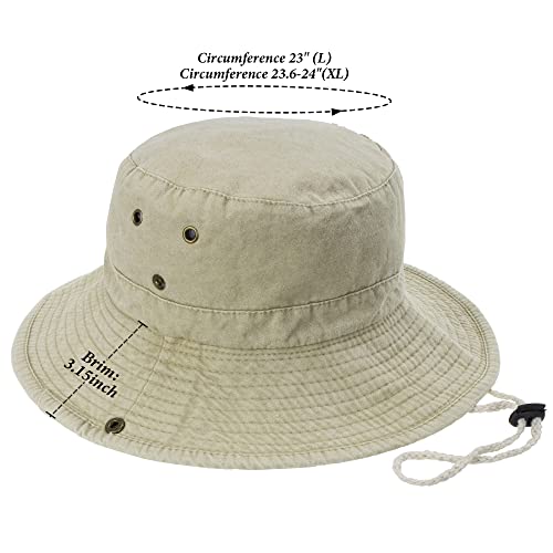 Image of Sun-Hats-for-Men-w /-UV-Protection-Wide-Brim Bucket Fishing Safari Hat | Sun-Hats-for-Men-with-UV-Protection-Wide-Brim Bucket Fishing Safari Boonie Hat for Summer (XL; 23 5 /8-24)