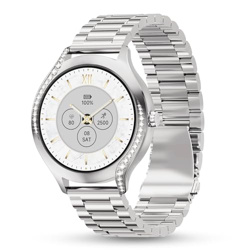 Image of Pebble Ritz 1.19 inch (3.02 cm) HD Display, BT Calling, Female Health, Heart Rate Monitoring, Zen Mode, Multiple Watch Faces, AI Voice Assitance, Multiple Sports Mode - Metal Silver