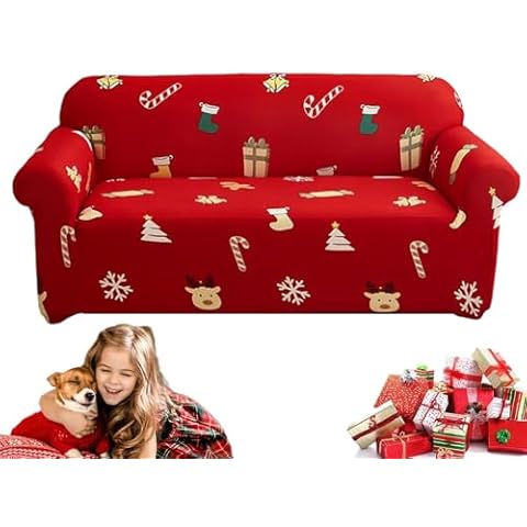 Xistuoz Christmas Sofa Slipcover - Soft and Stretchy Cover