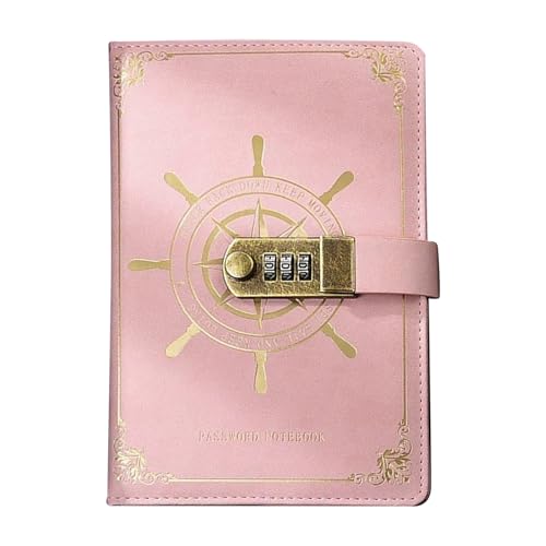 Cuaderno De Diario De Cuero | Libreta con Bolígrafo en PU Estilo Náutico | Cuadernos de Journaling Portátiles con Cierre de Candado | Para Adolescentes Mujeres Hombres Hogar Oficina Escuela Universida