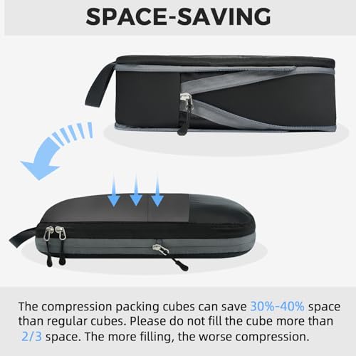 Image of BAGAIL 6 Set Ultralight Compression Packing Cubes Packing Organizer for Travel Accessories Luggage Suitcase Backpack