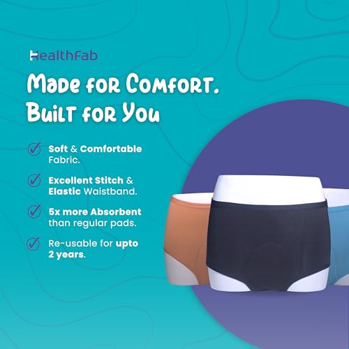 Image of HEALTHFAB ; The Fabulous You Heavy Period Panty High Waist Leak Proof Underwear for Medium to Heavy Flow, Reusable Upto 2 Years Without Pads, Pack of 1