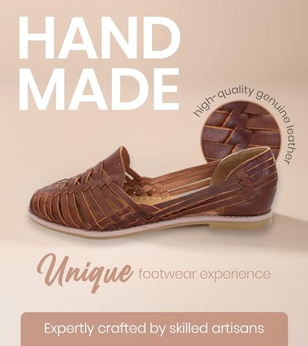 Macarena Collection Womens Shoes Leather Sandals for Women | Huarache Handmade Mexican Sandals Women | Comfortable & Stylish Womens Sandals 22064