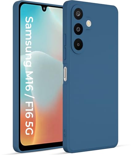 Image of A rtistque Back Cover Case for Samsung Galaxy M16 5G / F16 5G with Camera Protection | Shockproof TPU | Stylish Protective Design | Slim Fit | Ultra Matte | Samsung M16 Back Cover - Blue