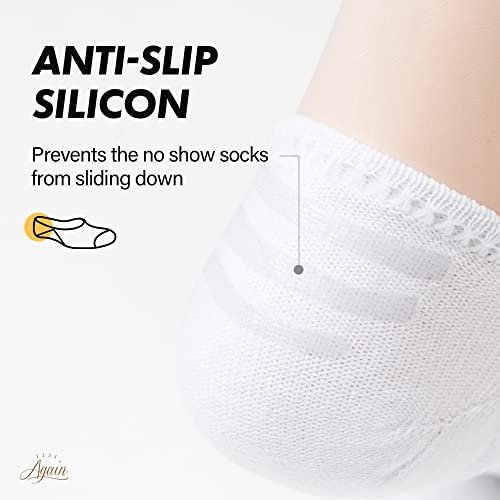 Again 1231 3/6 / 10 pairs Light Casual Non-Slip No Show Ankle Socks for Men and Women4