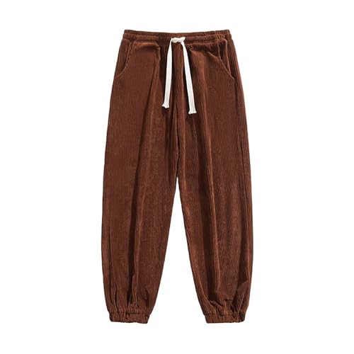 Pantalones de verano para hombre, pantalones de pana para hombre, cintura elástica, pantalones de jogging, vintage, holgados, pantalones estrechos, pantalones de pana para hombre con cordón, cordón,