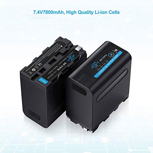 Reytric 2-Pack Np-F970 Battery For Sony Np-F970 Np-F960 Np-F950 Np-F930 Np-F770 Np-F750 Np-F570 Np-F550 And Sony Ccd-Sc55, Tr516, Tr716, Tr818, Tr910, Tr917 7800Mah With Usb Output #TOP4