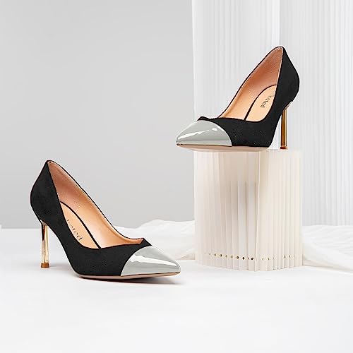 Saekcted Women Stiletto High Heel Pointed Toe Pumps Slip-on Wedding Party Cute 3.3 Inches Heels3