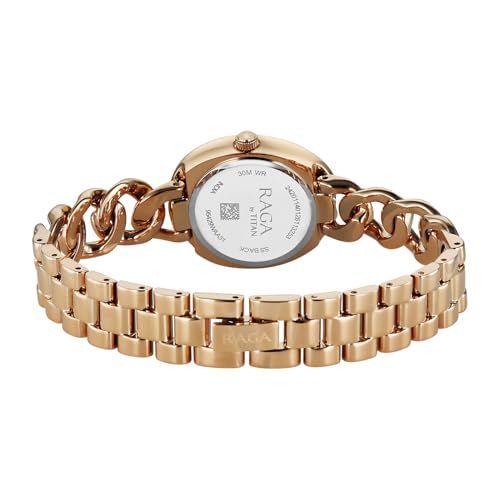 Image of Titan Raga Spotlight with Quartz Analog Grey 11C Dial Rose Gold Brass Strap Watch for Women - 95429WM01