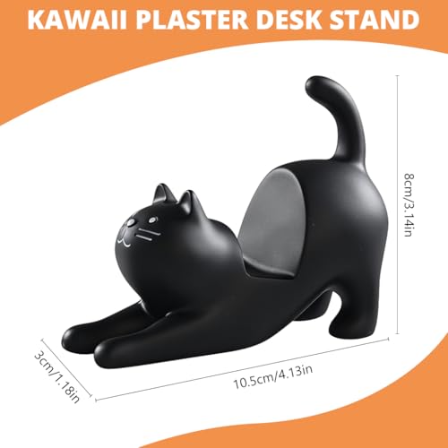 Image of ZORBES Cute Cat Phone Holder Kawaii Fashion Plaster Cat Desk Support Desk Phone Stand Home Decor Desk Decor