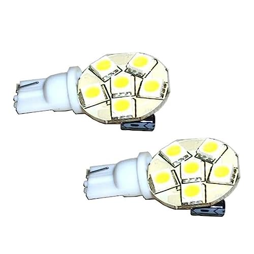 HQRP 2-Pack Side plug T10 Wedge Base 6 LEDs SMD LED Bulb Cool White for #194#168 Cruiser RV Fun Finder Travel Trailer RV Interior/Ceiling Lights Replacement