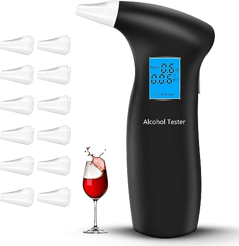 RUTIDA Alkoholtester, Polizeigenau Alkoholmessgeräte mit 12 Mundstücken,...