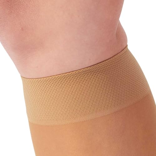 Ames Walker AW Style 76OT Soft Sheer 8-15 mmHg Mild Compression Open Toe Knee High Stockings Natural Medium2