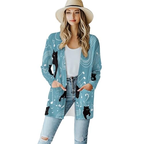 Image of Womens Open Fron Cardigan Sweaters Long Sleeve Tops Daily Coats