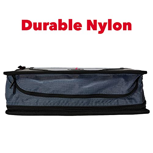 Case-It The Mighty Zip Tab Zipper Binder - 3 Inch O-Rings - 5 Color Tab Expanding File Folder - Multiple Pockets - 600 Sheet Capacity - Comes With Shoulder Strap - Fire Engine Red D-146 #TOP4