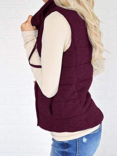 Valphsio Women Casual Quilted Puffer Vest Lightweight Zip Up Drawstring Jacket Outerwear with Pockets2